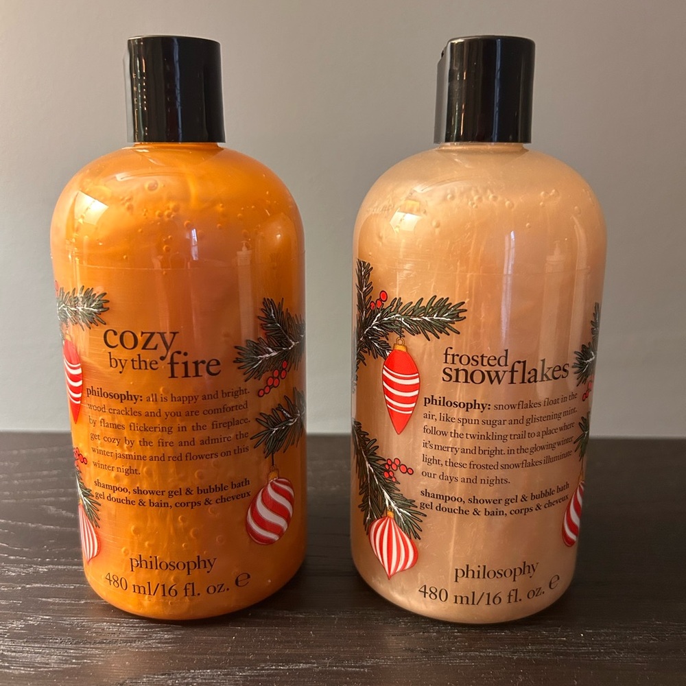 Philosophy Set - Cozy by the Fire and Frosted Snowflakes Bath Set